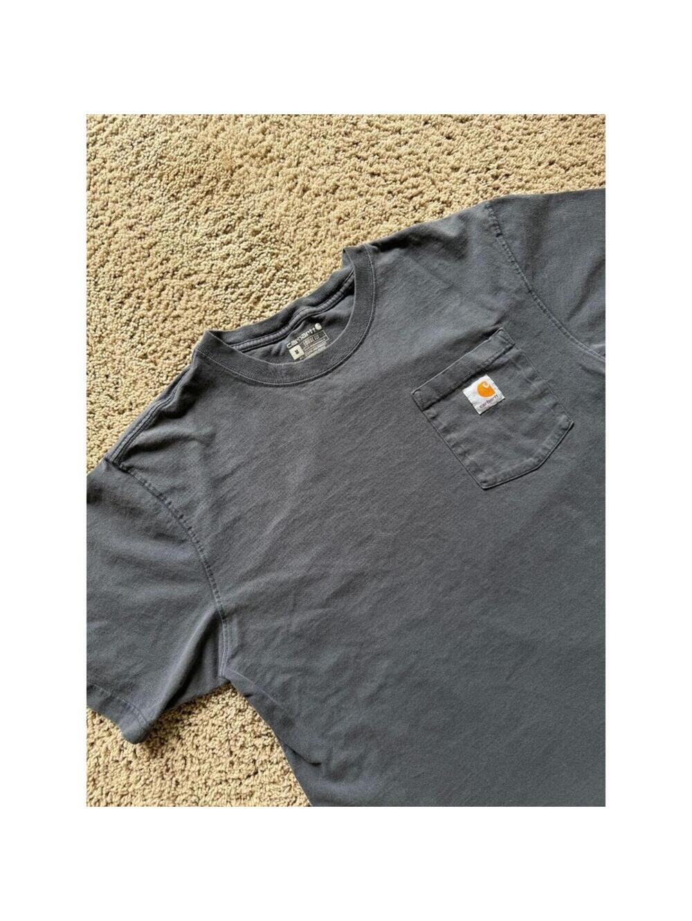 Men Carhartt Loose Fit Heavyweight Short-Sleeve Pocket T-Shirt grey/blue Medium